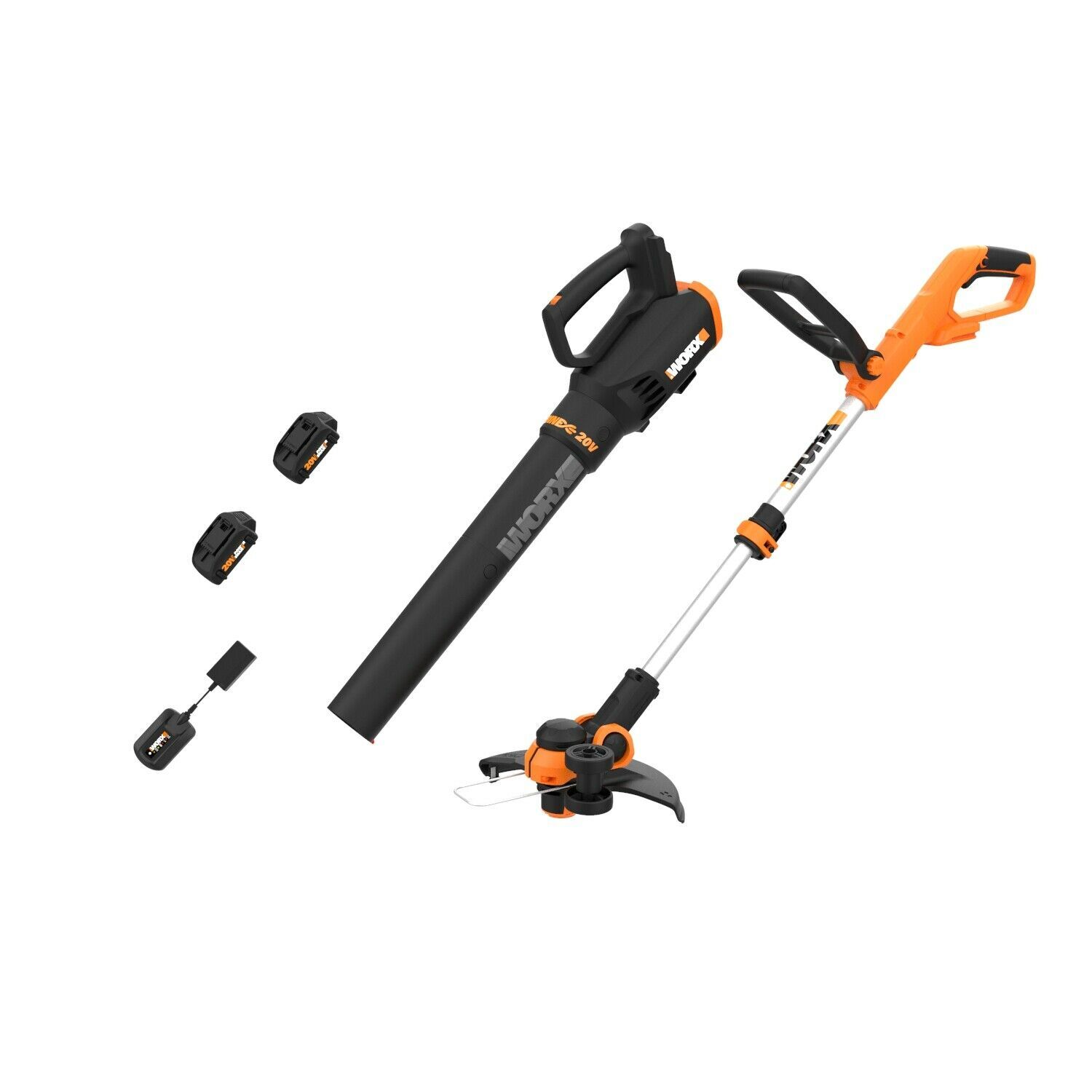 WG929 Worx 20V Power Share String Trimmer & Blower Combo w/ 2 Batteries