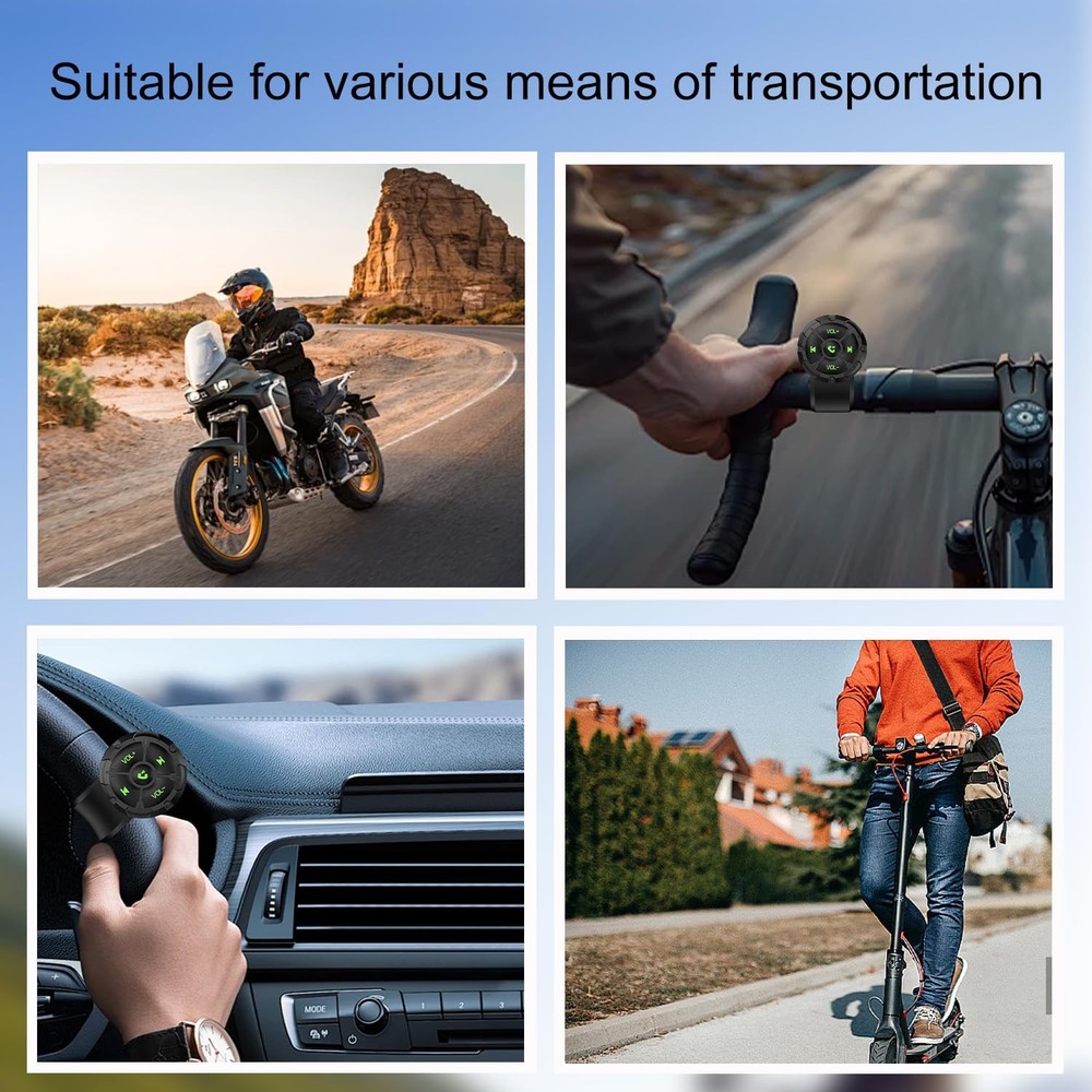 Bluetooth Media Button Remote,Wireless Waterproof Music Controller for Car Mo...