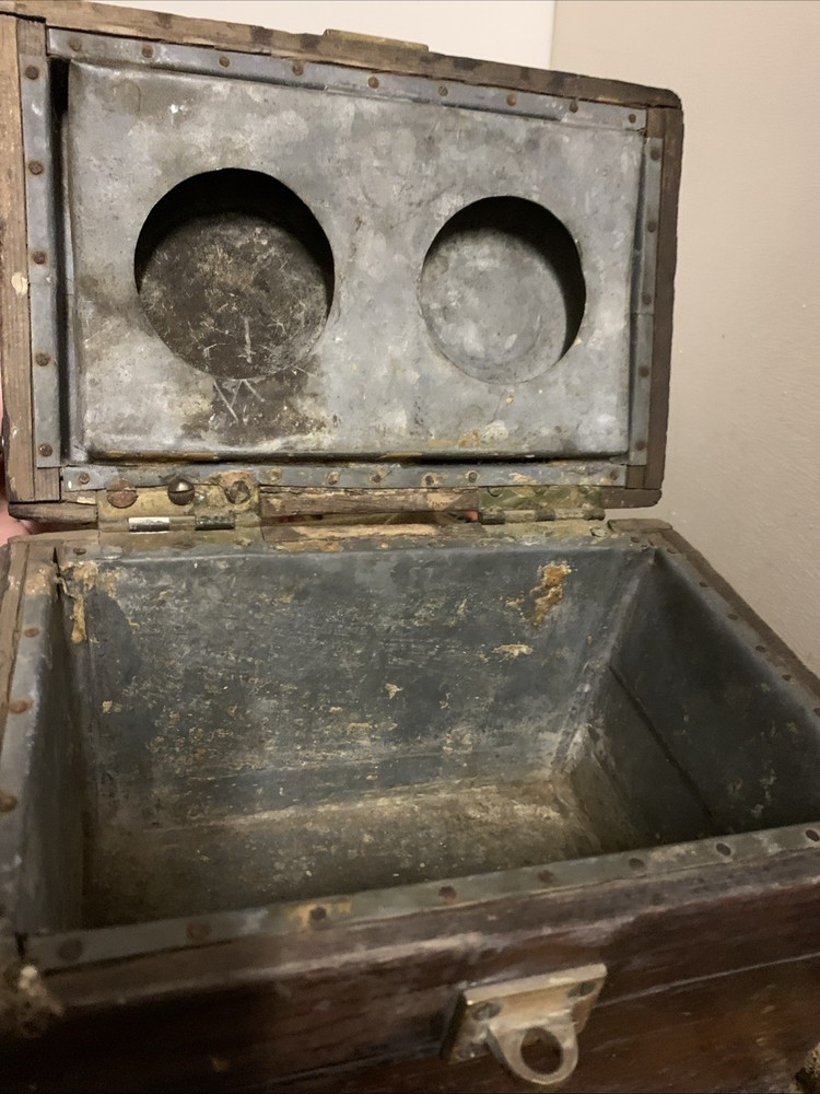 Antique Blasting Box With Metal Interior