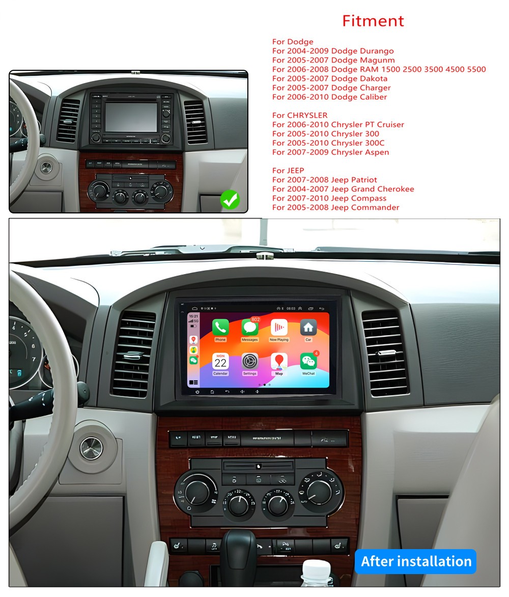 Touch Screen Car MP5 Player Mirror Link SWC USB Fit For 2006-2010 Dodge Caliber