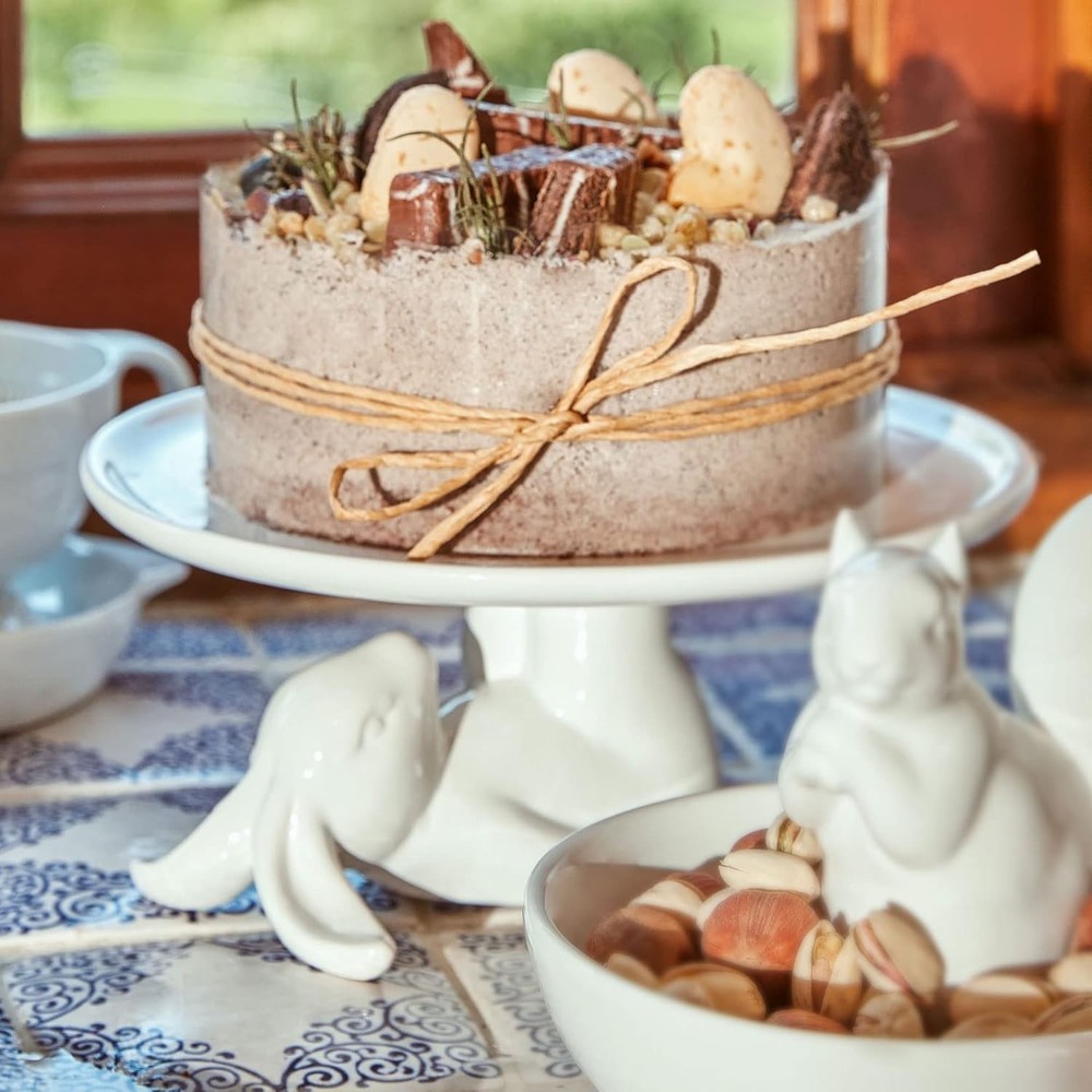 Cupcake Stand, Easter Decorations, Ceramic Dessert Plates for Eggs and Cookie...