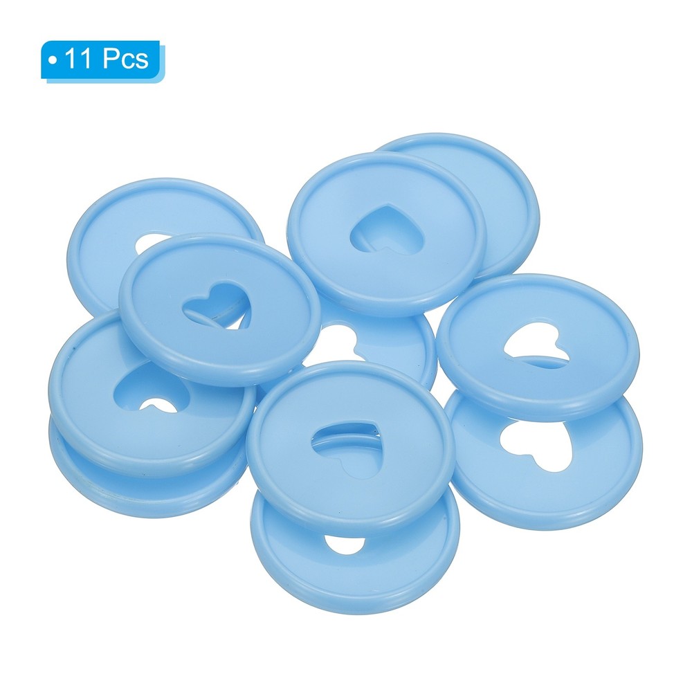 35mm Plastic Book Binding Discs, 22 Pack Expansion Discs Heart, Light Blue