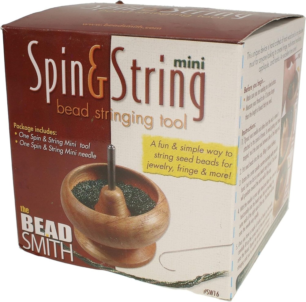 Spin And String Wooden Bead Spinner With Needle