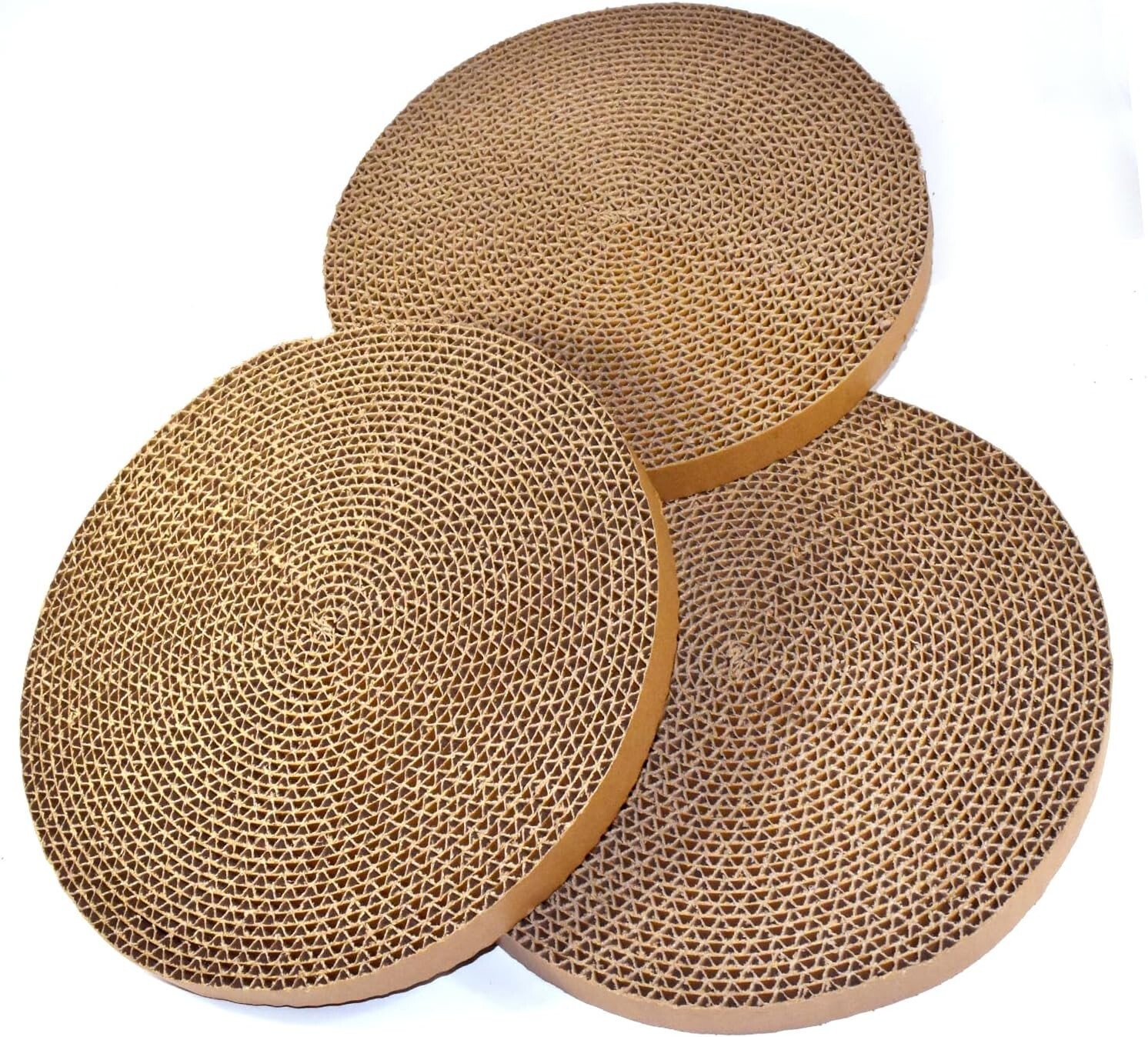 3-Pack Round Cat Scratcher Refill 10" Scratch Pads Circular Cardboard Insert