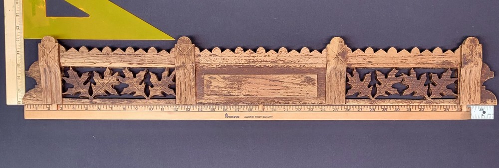 Antique Real Oak Wood Rectangular Dresser Topper Header