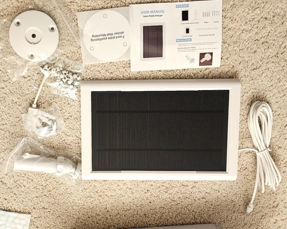 Solar Panel for Ring Camera(2nd Generation) Dustproof Waterproof 5W Solar Panel