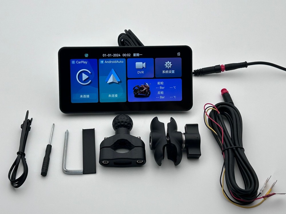 6.3'' Motorcycle GPS Navigation Wireless CarPlay Android Auto Bluetooth