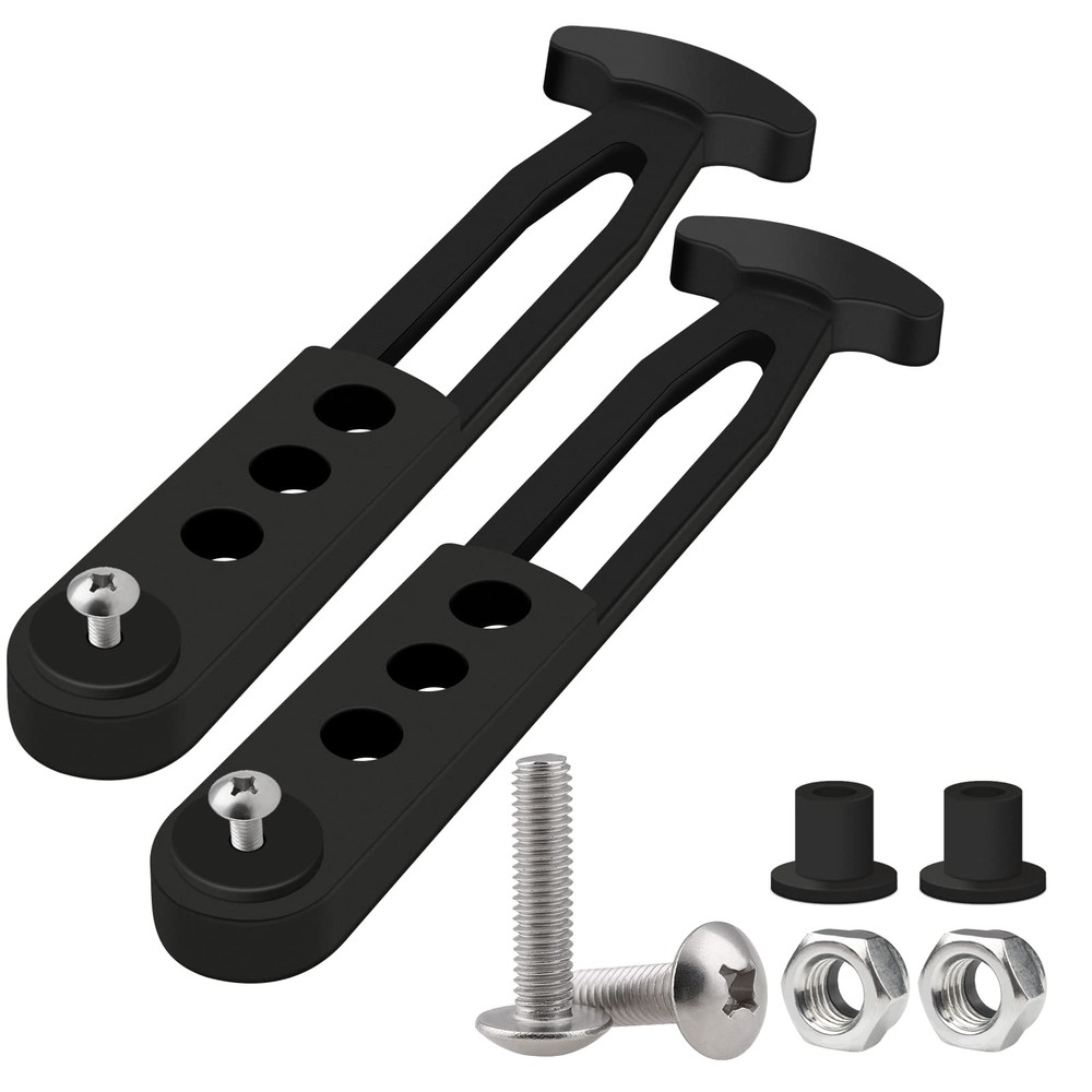 2 Pack Boat Telescoping Ladder Rubber Strap, Boarding Fixed 2 Pack, Black
