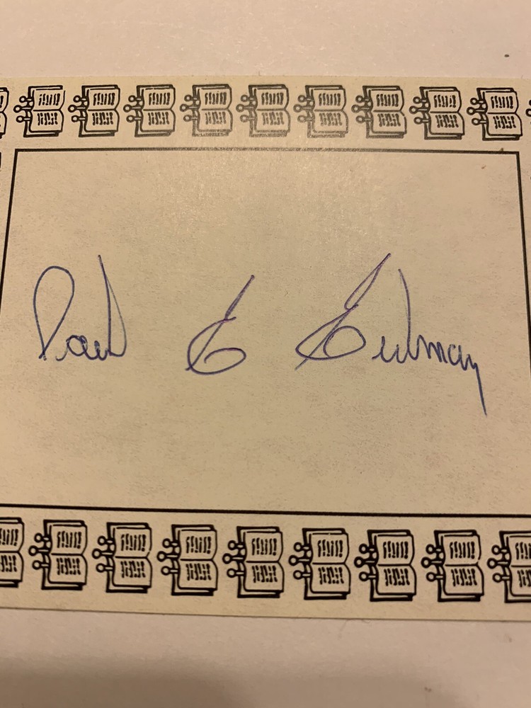 Paul Erdman Author Signed Bookplate Autographed New