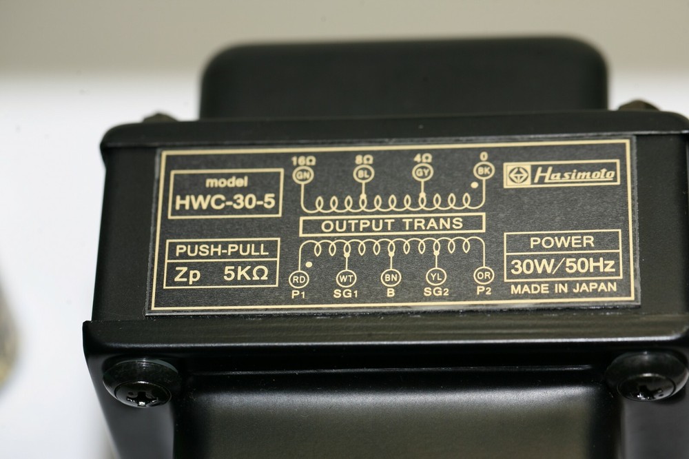 Hashimoto HWC-30-5 Output Trans 30W Push-Pull 5K/16,8,4Ohm for EL-34, 2A3 etc.