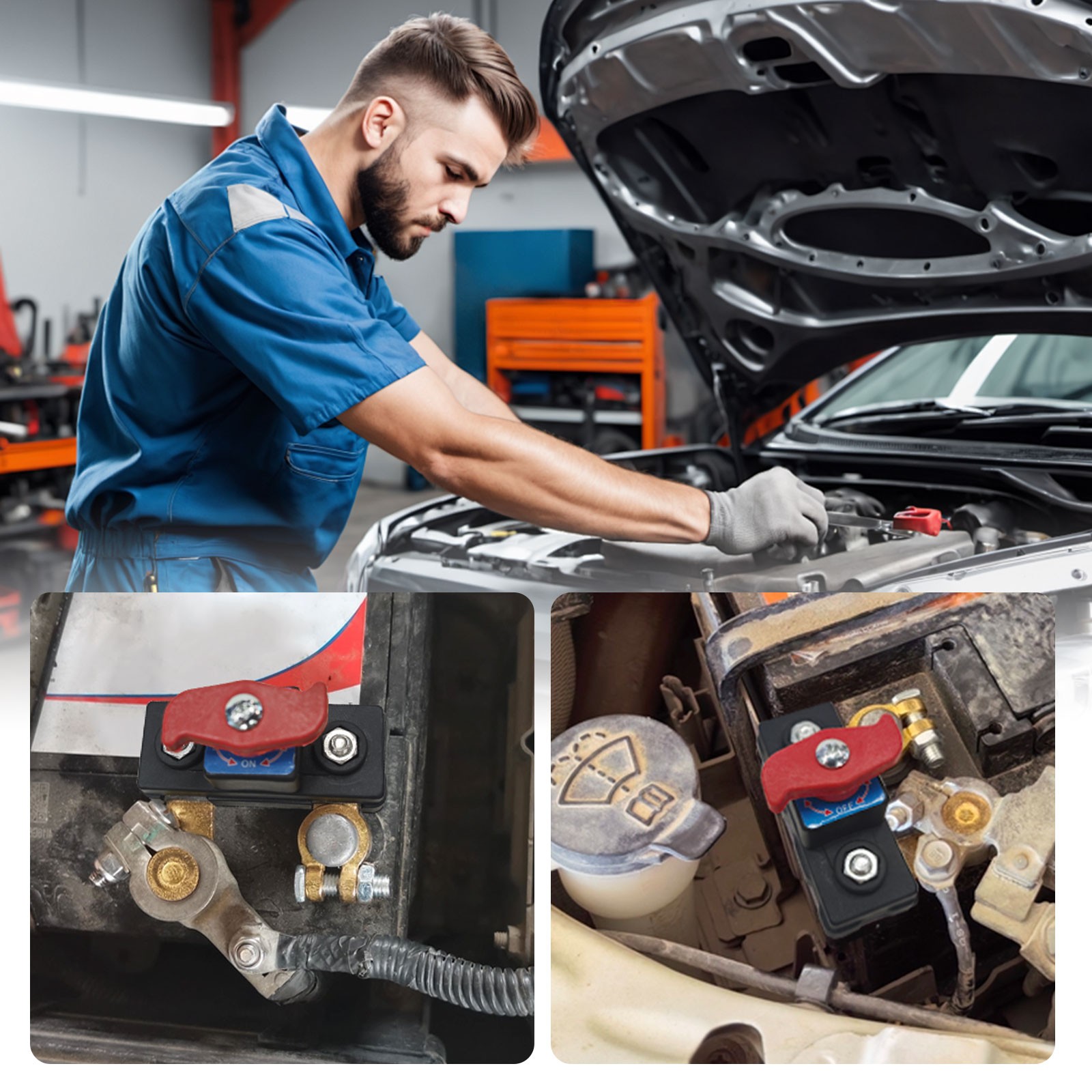 2Pcs Universal Battery Disconnect Switch 12V / 24V Cut Off Isolator for Cars RV