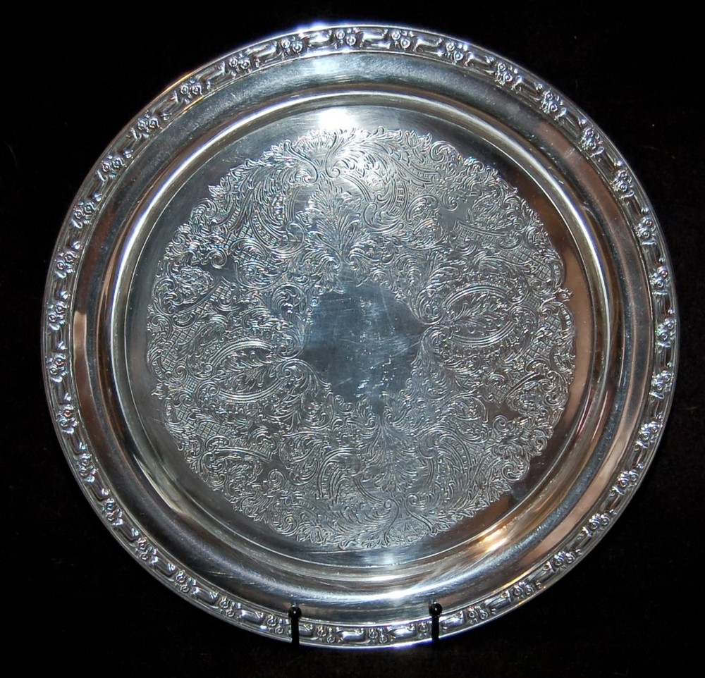 VINTAGE Silverplate Charger Large 12" by Oneida Beautiful Platter!