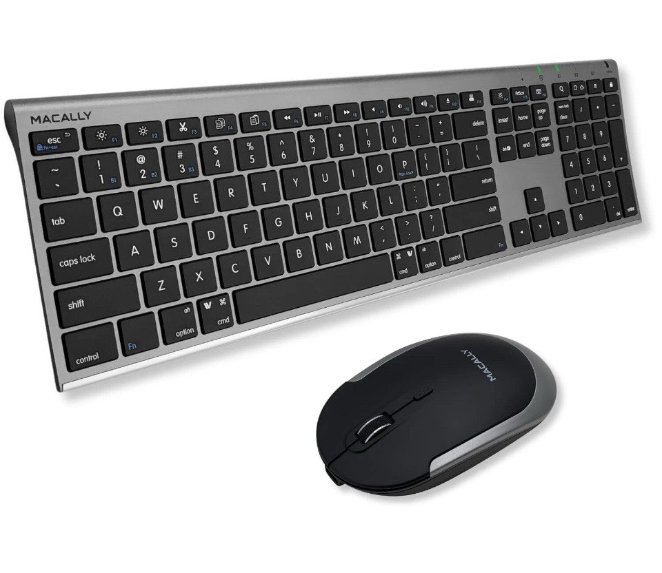 Space Gray Wireless Keyboard and Mouse Set for Mac Bluetooth Multi Device Com...