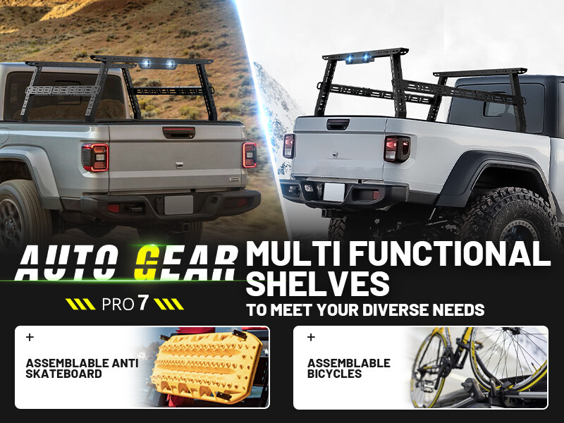 Adjustable 16-24.8" High Truck Bed Racks For 2005-2025 Tacoma,2005-2025 Frontier