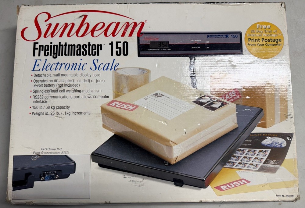 Sunbeam Freightmaster 150 Electronic Postal Scale 150 LB Capacity Digital