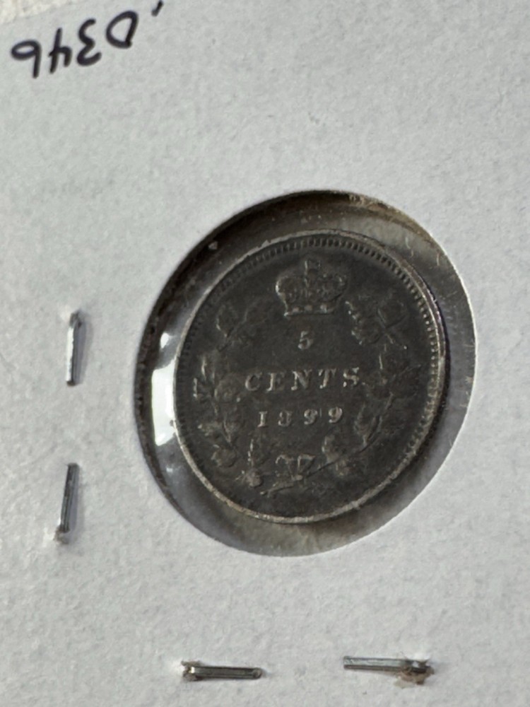 1899 Canada 5 Cents Silver Coin