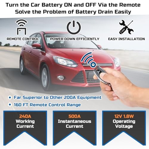 Remote Battery Disconnect Switch 12v, Smart Voltage Flat installation version