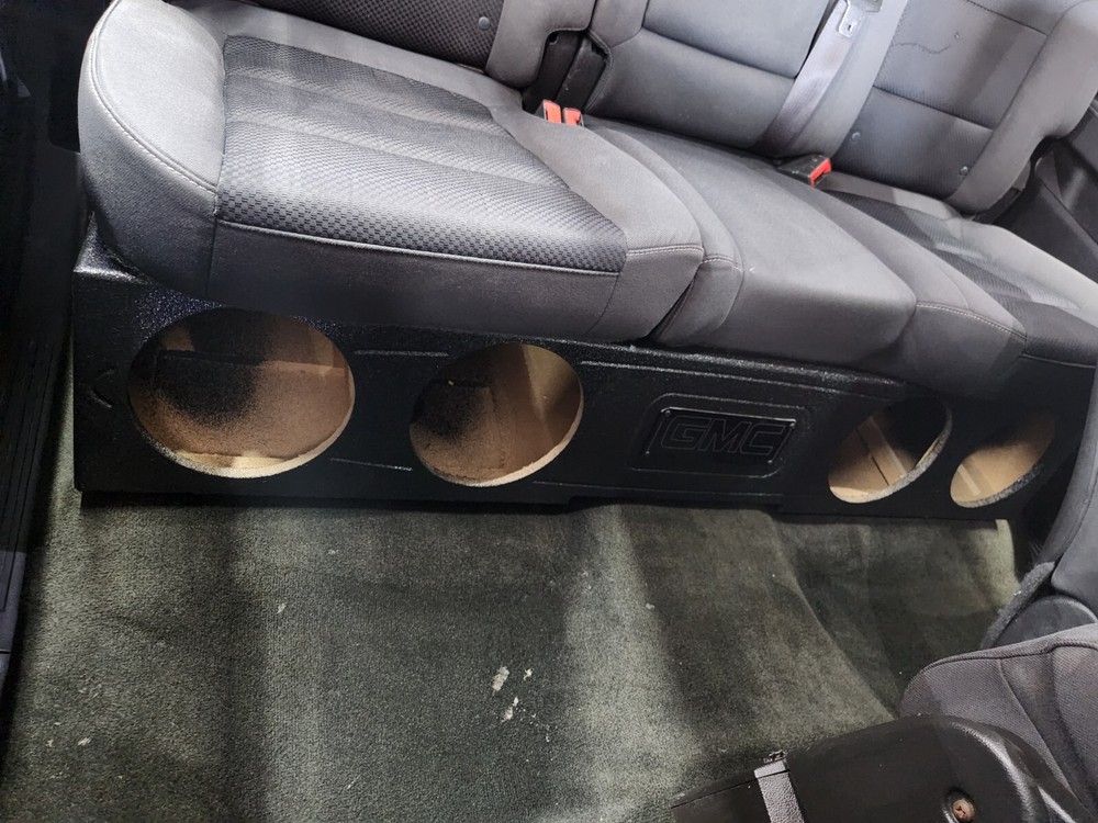 2014 - 2018 Custom Chevy Silverado Crew Cab subwoofer box Quad 8" Ported