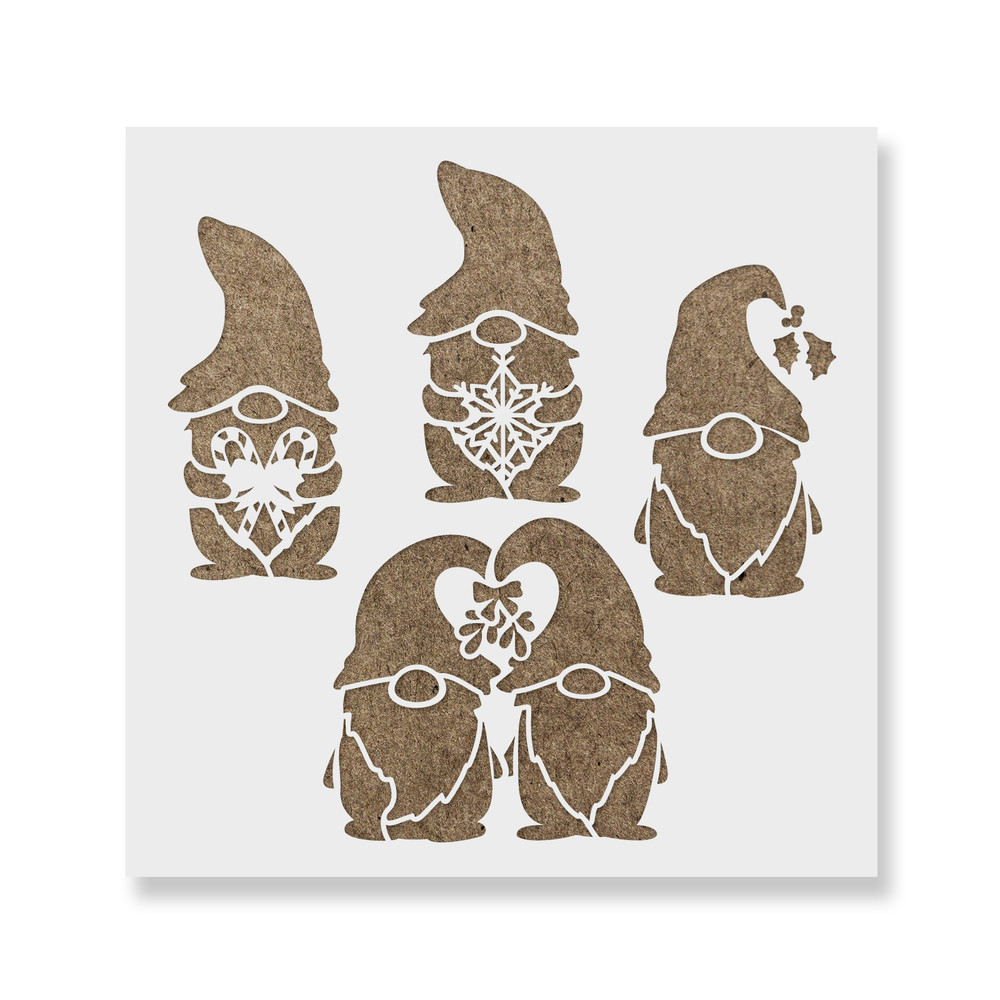 Christmas Gnomes Stencil - Reusable Stencils for DIY Projects