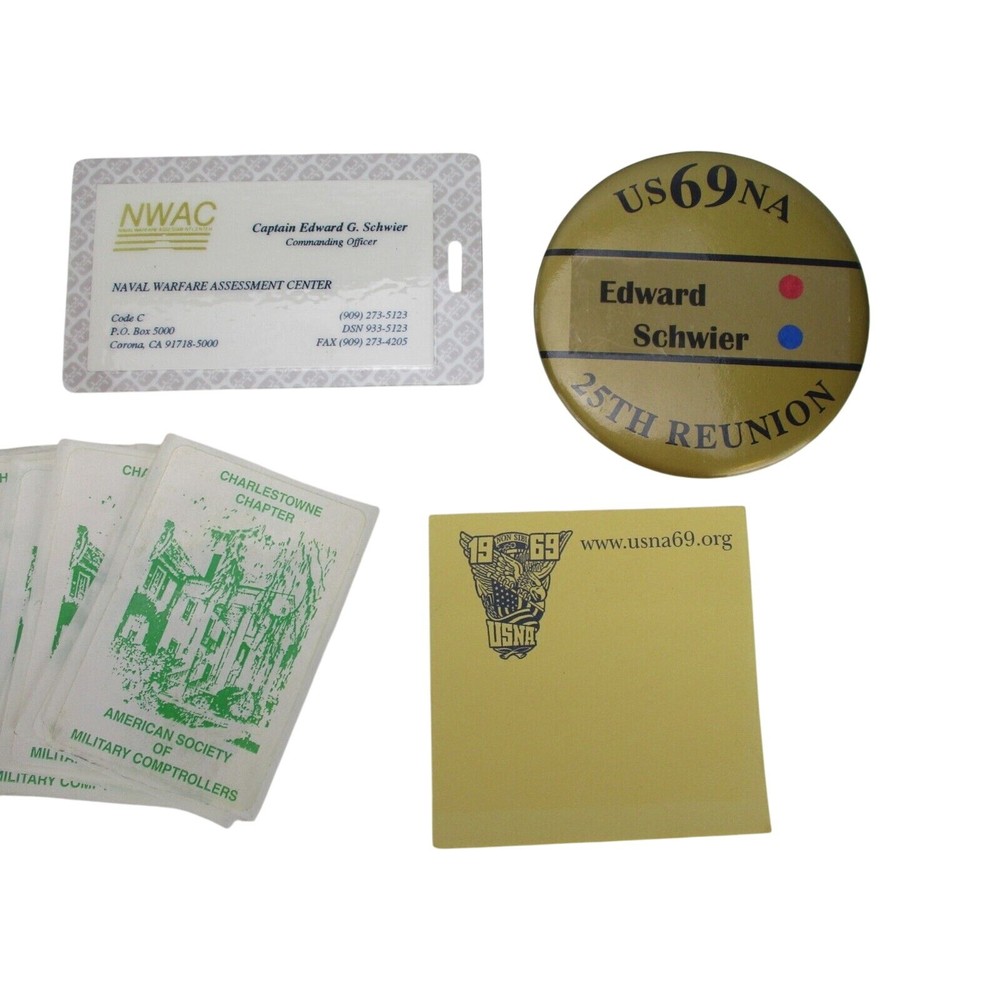 Navy Patch Button Document Portfolio Post-It Pad Sticker Folder 12+ Piece Lot