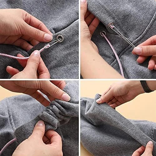 8 Pcs Sewing Loop Kit Drawstring Threader Flexible Loop Turner Hook Tweezers