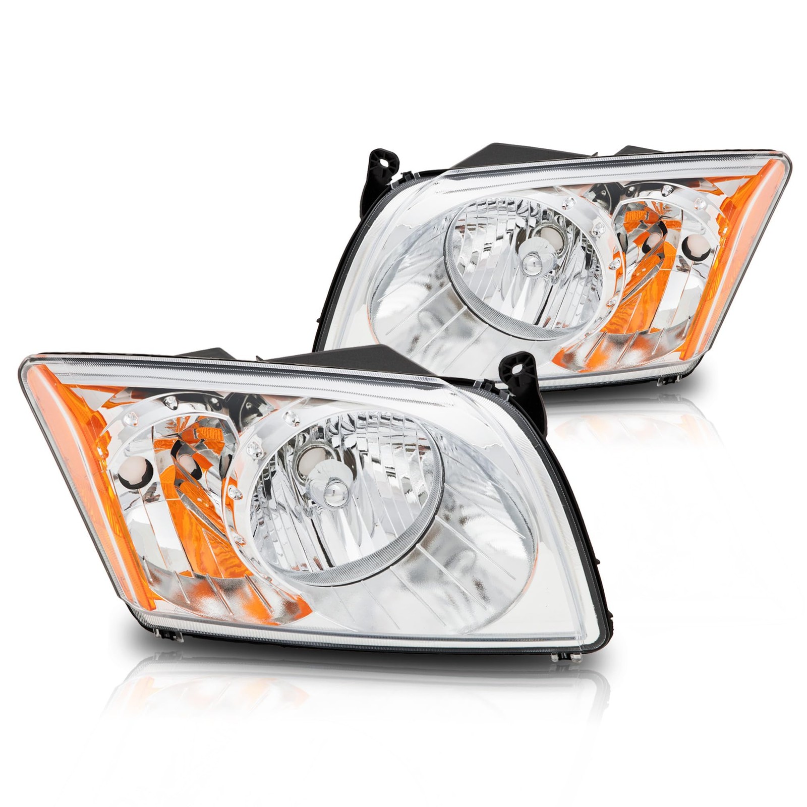 Headlights Assembly for 2007-12 Dodge Caliber R/T SXT SE Halogen Type Head Lamp