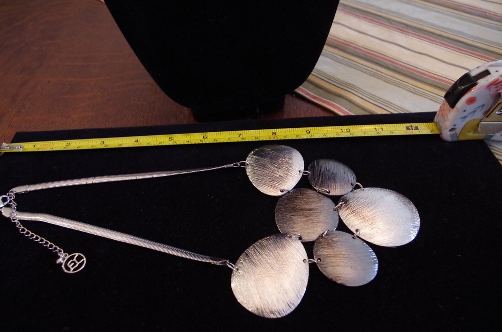 "EL" TWO TONE SILVER STATEMENT NECKLACE