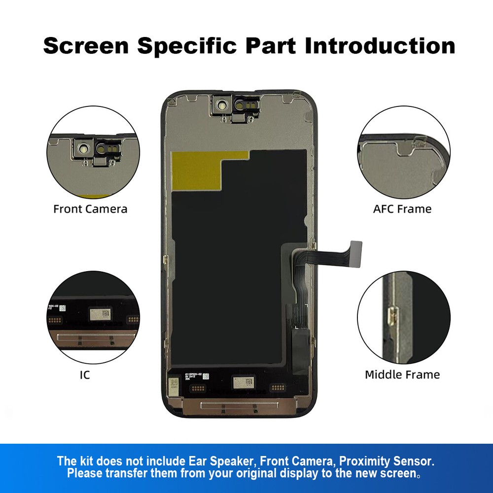 For iPhone 15 Pro LCD Touch Screen Glass Digitizer Display Replacement Assembly