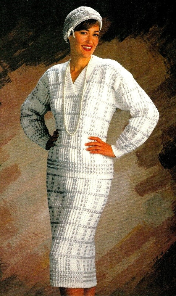 CHIC Checked Outfit with Matching Hat/Apparel/ Crochet Pattern INSTRUCTIONS ONLY