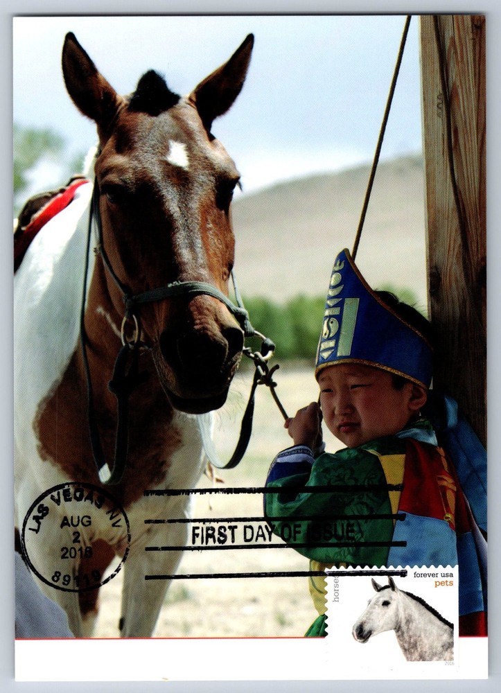 #5123 Pets Horses FDC Maxi Card