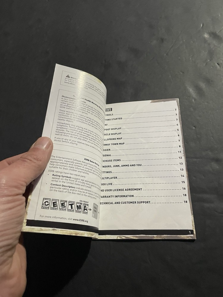 rage xbox 360 manual only