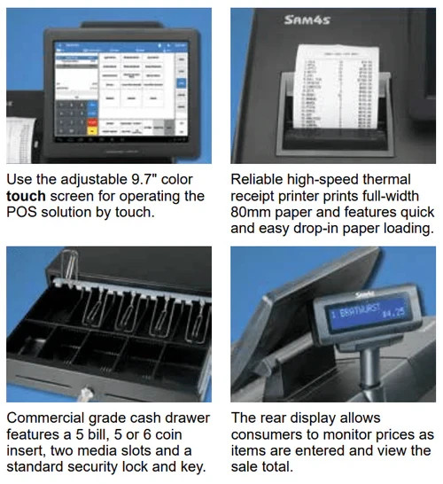 Sam4s SAP-630RT Touch Screen Android POS System w/License & Scanner