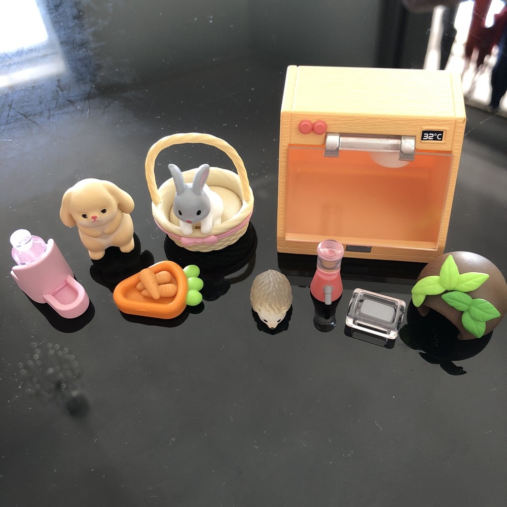 Pop Mart Pet Paradise 2 X COMPLETE Rabbit Basket & Hedgehog Terrarium Miniatures