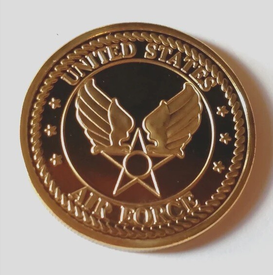 USAF AIR FORCE C-47 SKYTRAIN COLORIZED ART ROUND CHALLENGE COIN