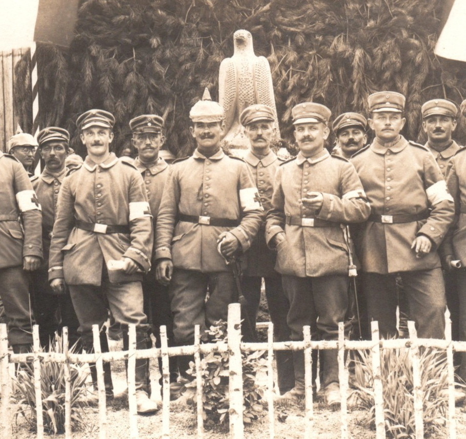WWI German Soldiers Medical Swords Carved Eagle Real Photo Postcard RPPC