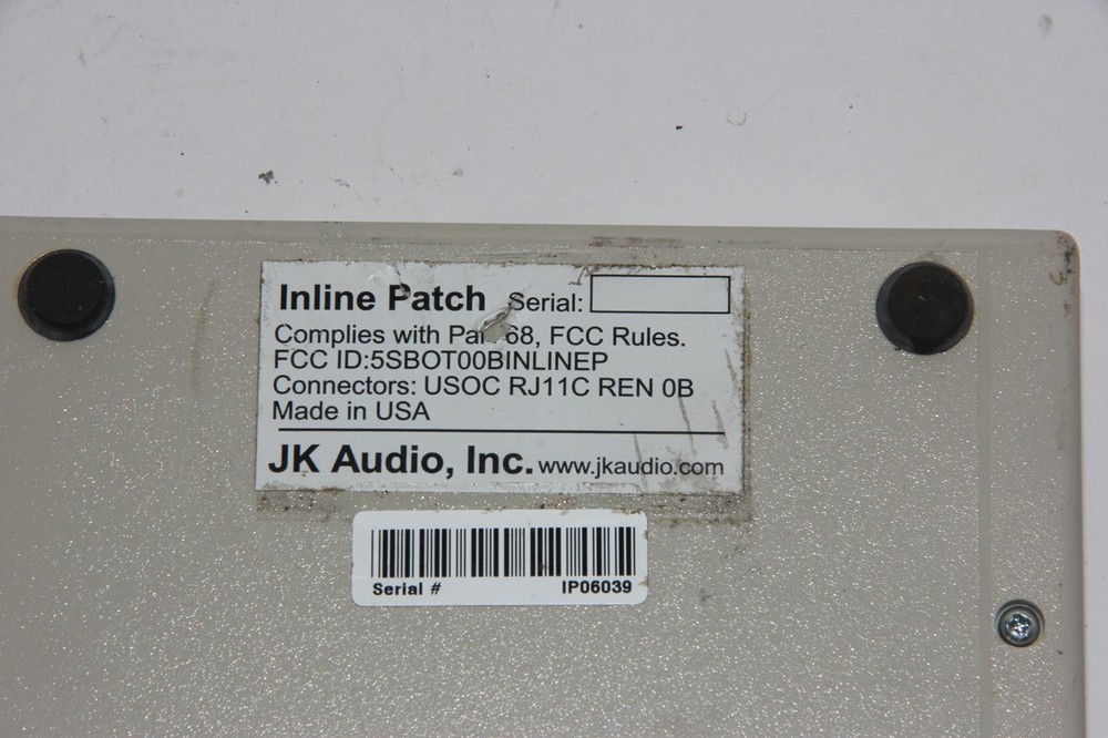 JK AUDIO INLINE PATCH Telephone Audio Interface