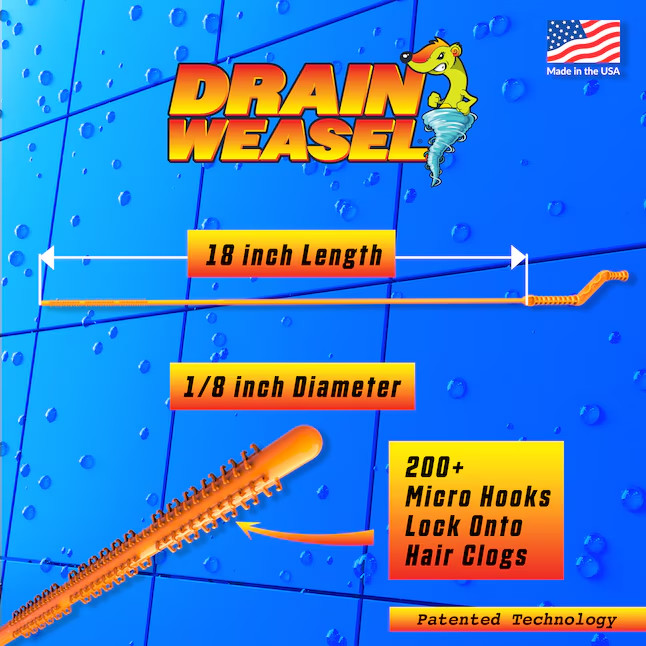 FlexiSnake Drain Weasel Hair Clog Tool Starter Kit for Drain Cleaning