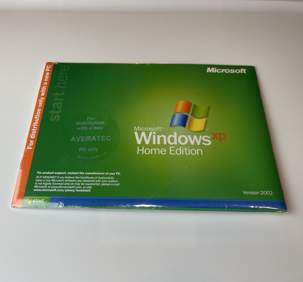Microsoft Windows XP Home Edition Version 2002 PC NEW & SEALED Averatec