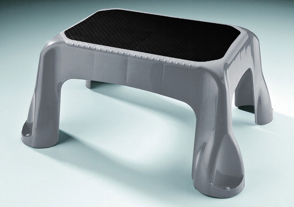 Rubbermaid Step Stool, In-Mold Tread, 1-Step, Gray