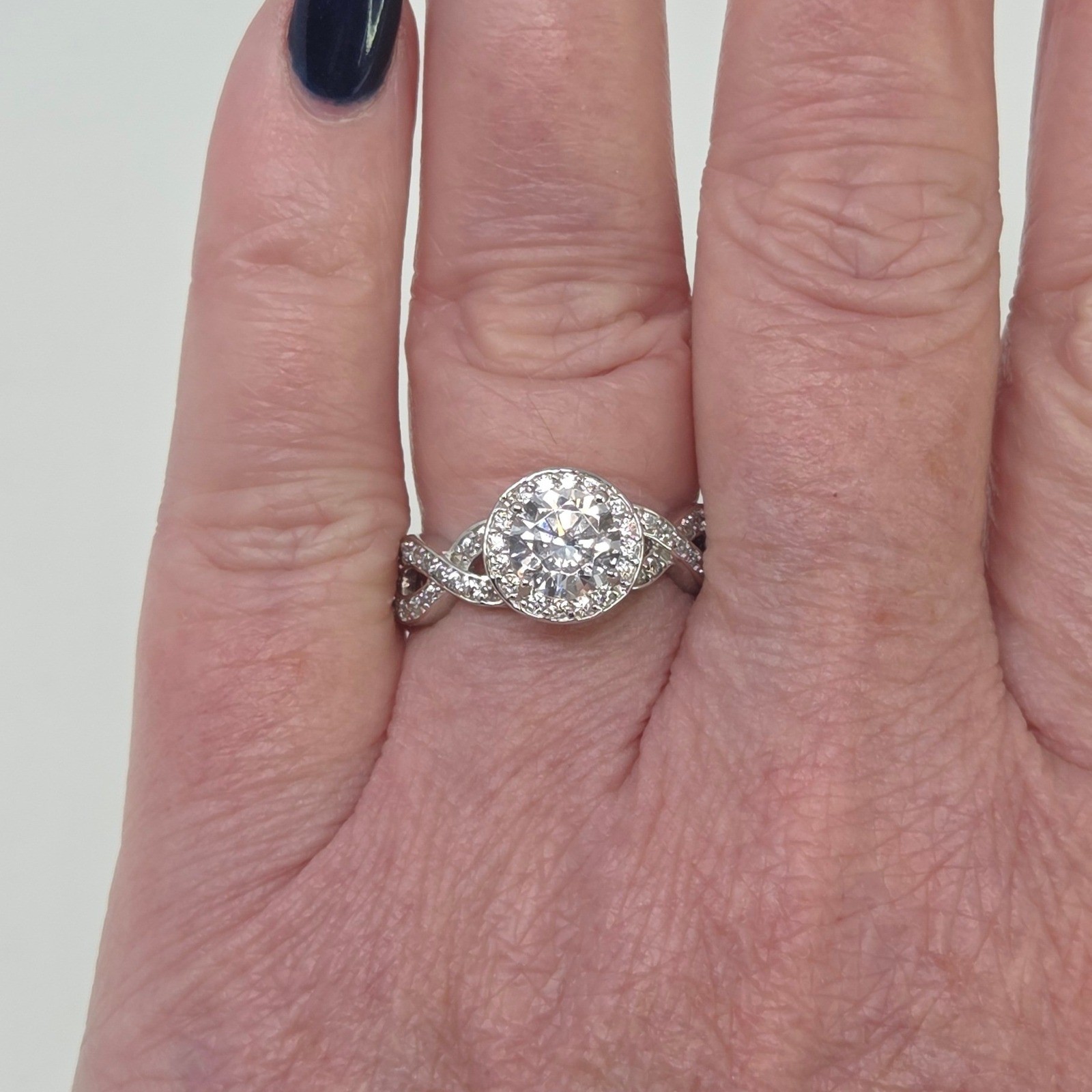 Sparkling Infinity Twist Engagement Ring Sz 8 925 Sterling Silver CZ