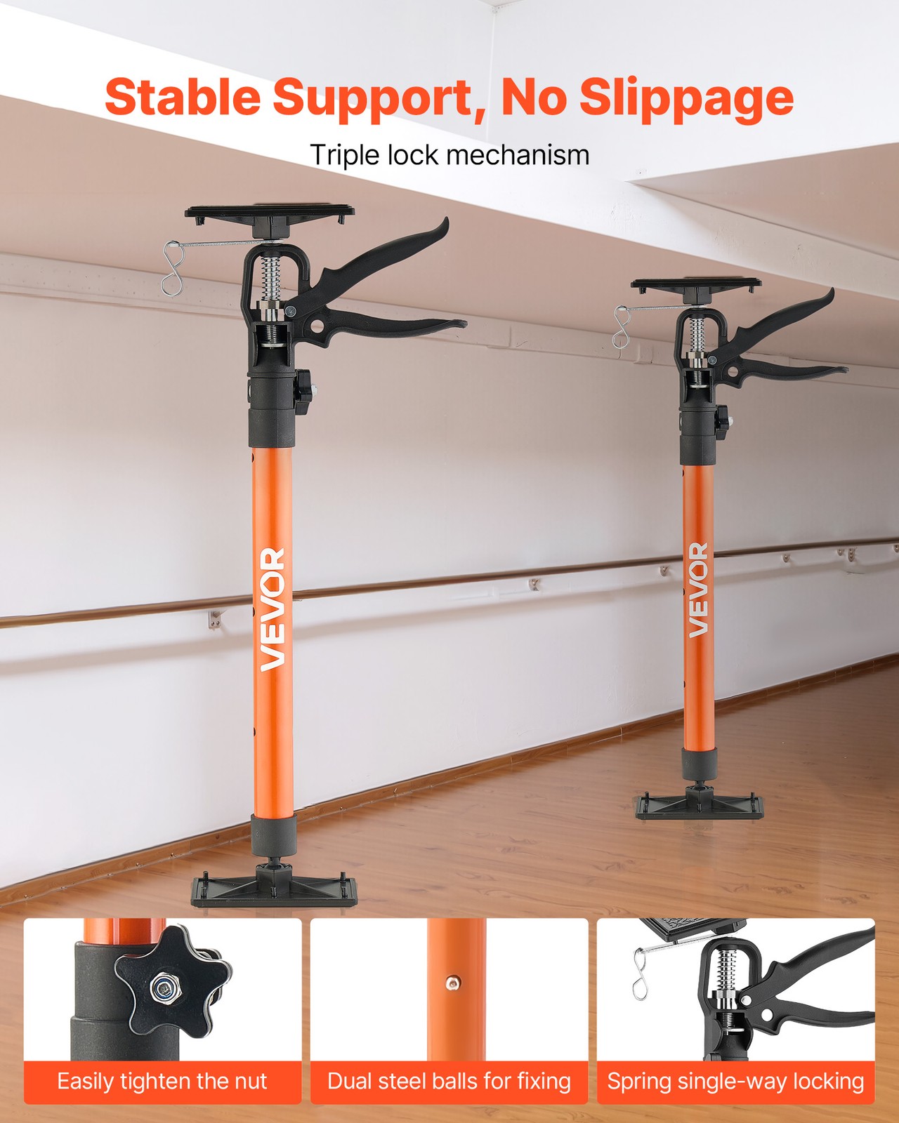 VEVOR 2Pcs Cabinet Jack Support Pole 21.3-60 in Telescopic Quick Support Rod