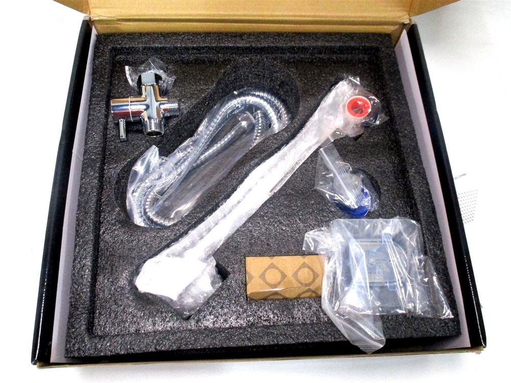 KKITOOLBASE 12" Square Rainfall & Round Handheld High Pressure Shower Head Combo