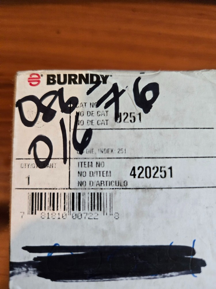 burndy u die set 4 DIFFERENT DIE SET
