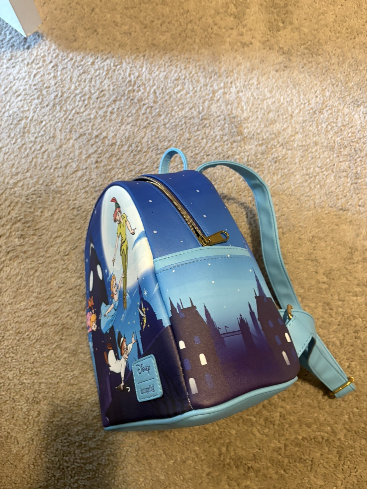 Loungefly Disney Peter Pan Mini Backpack Blue Light Multicolor
