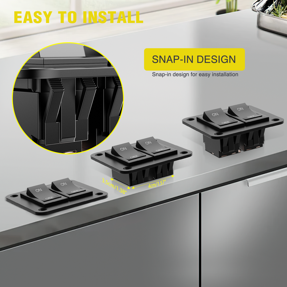 Nilight 2 Gang ON-Off Switch Panel 12V 20A 4 PIN DPST Toggle Switch