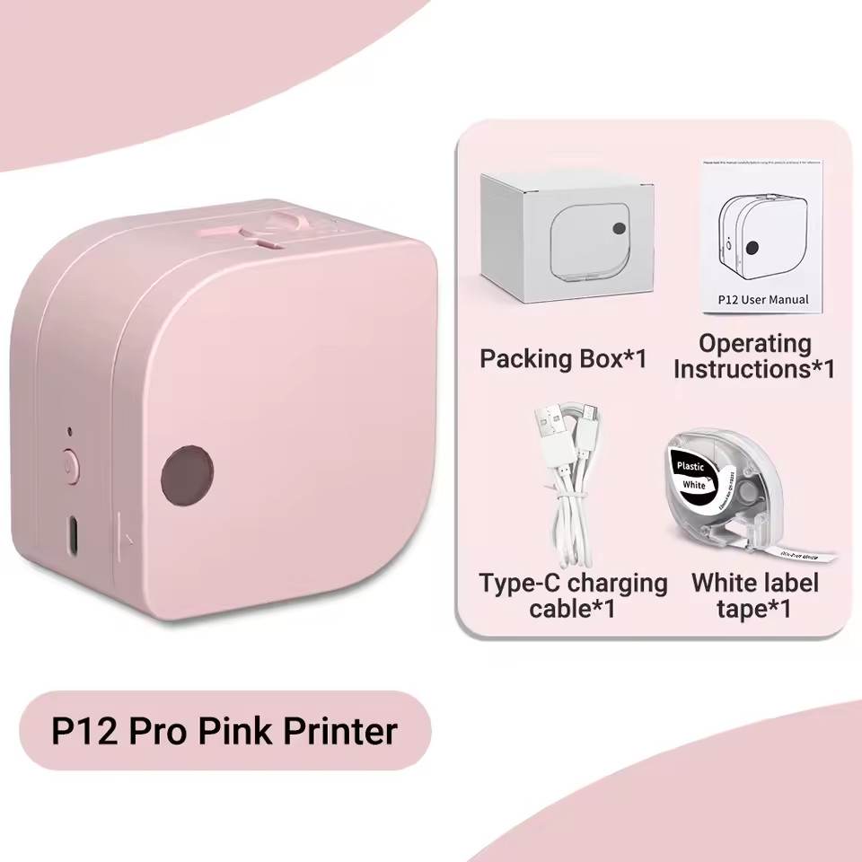 Label Maker w/ Tape 12mm Bluetooth Wireless Inkless Printer Port