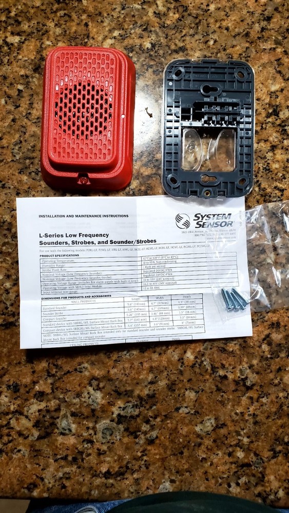 System Sensor HGRL-LF BP10 Low Frequency Compact Sounder RED