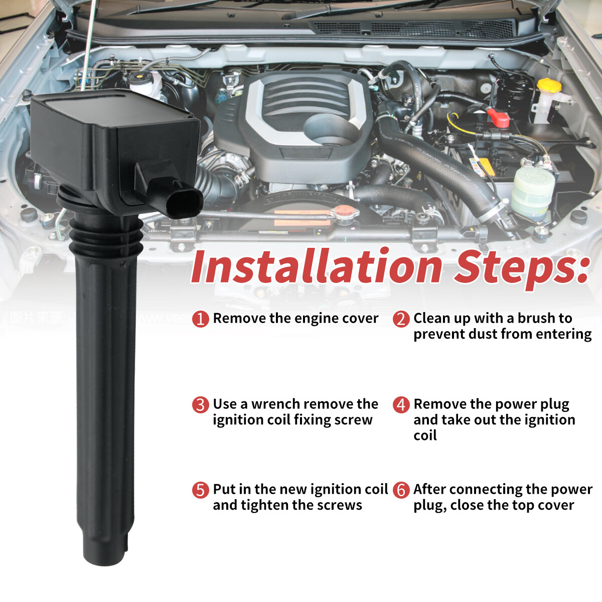 ✅OEM 6 Ignition Coil + Iridium Spark Plug For Dodge Jeep Ram Chrysler 3.6L UF648