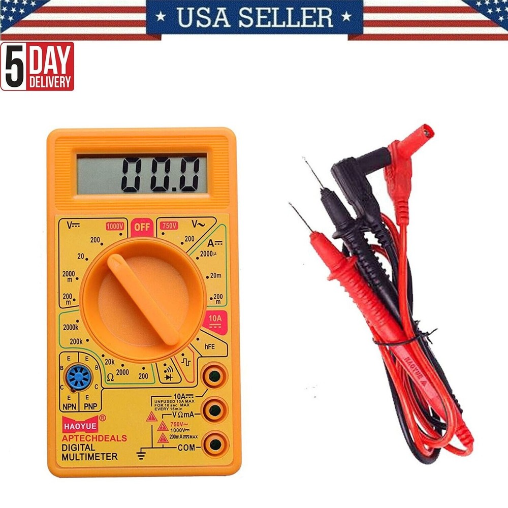 Digital LCD Voltmeter Ammeter Ohmmeter Multimeter Volt AC DC Tester Meter