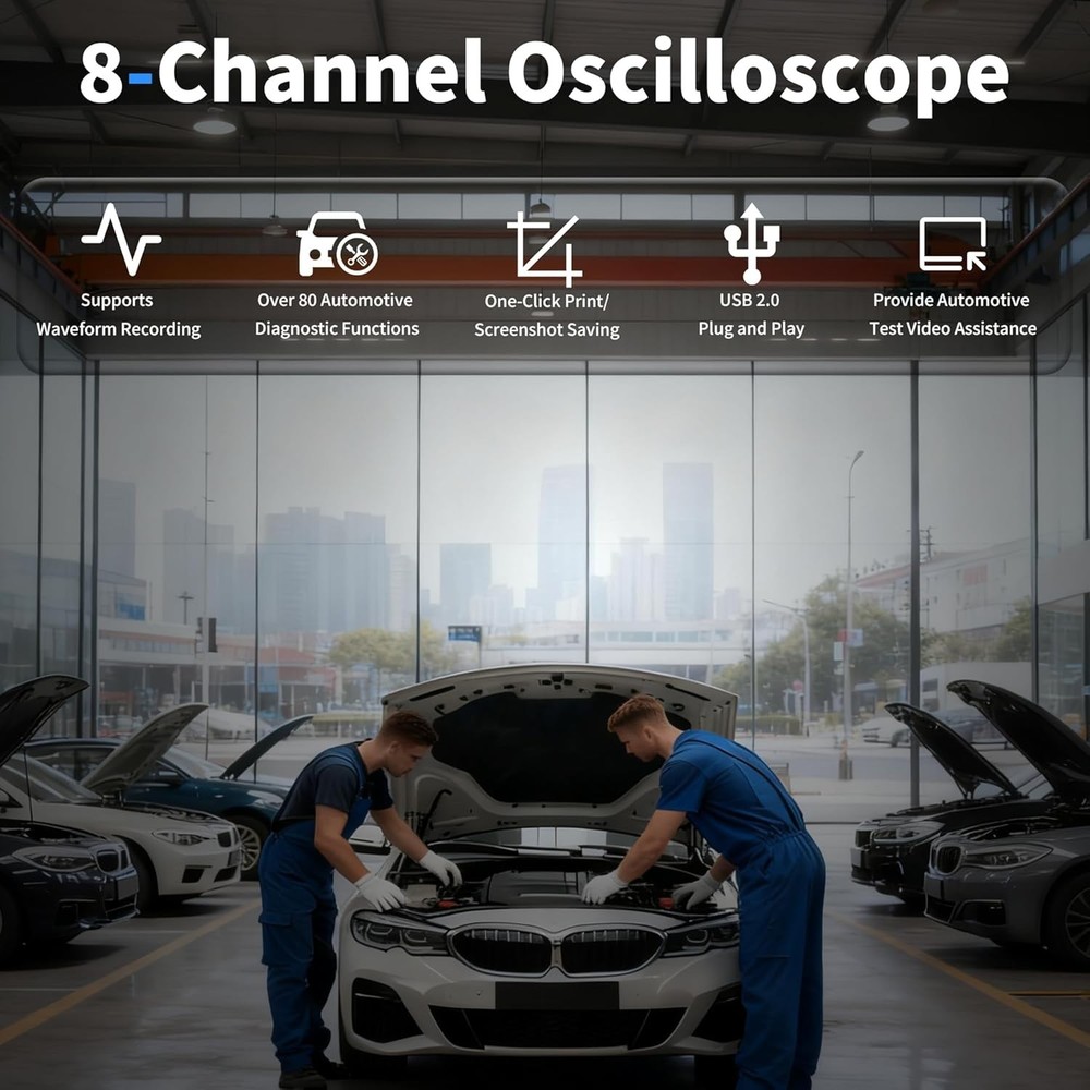 Programmable 8-Channel Digital Oscilloscope for Automotive Diagnostics
